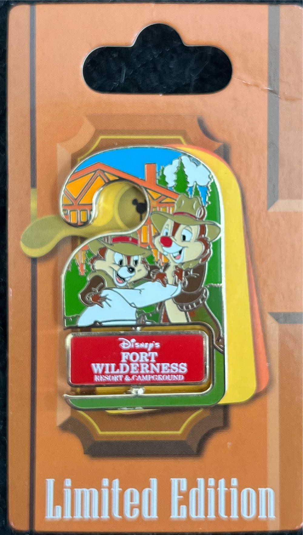 Chip N Dale Door Hanger Pin  - WDW Resort pin collectible - Main Image 2