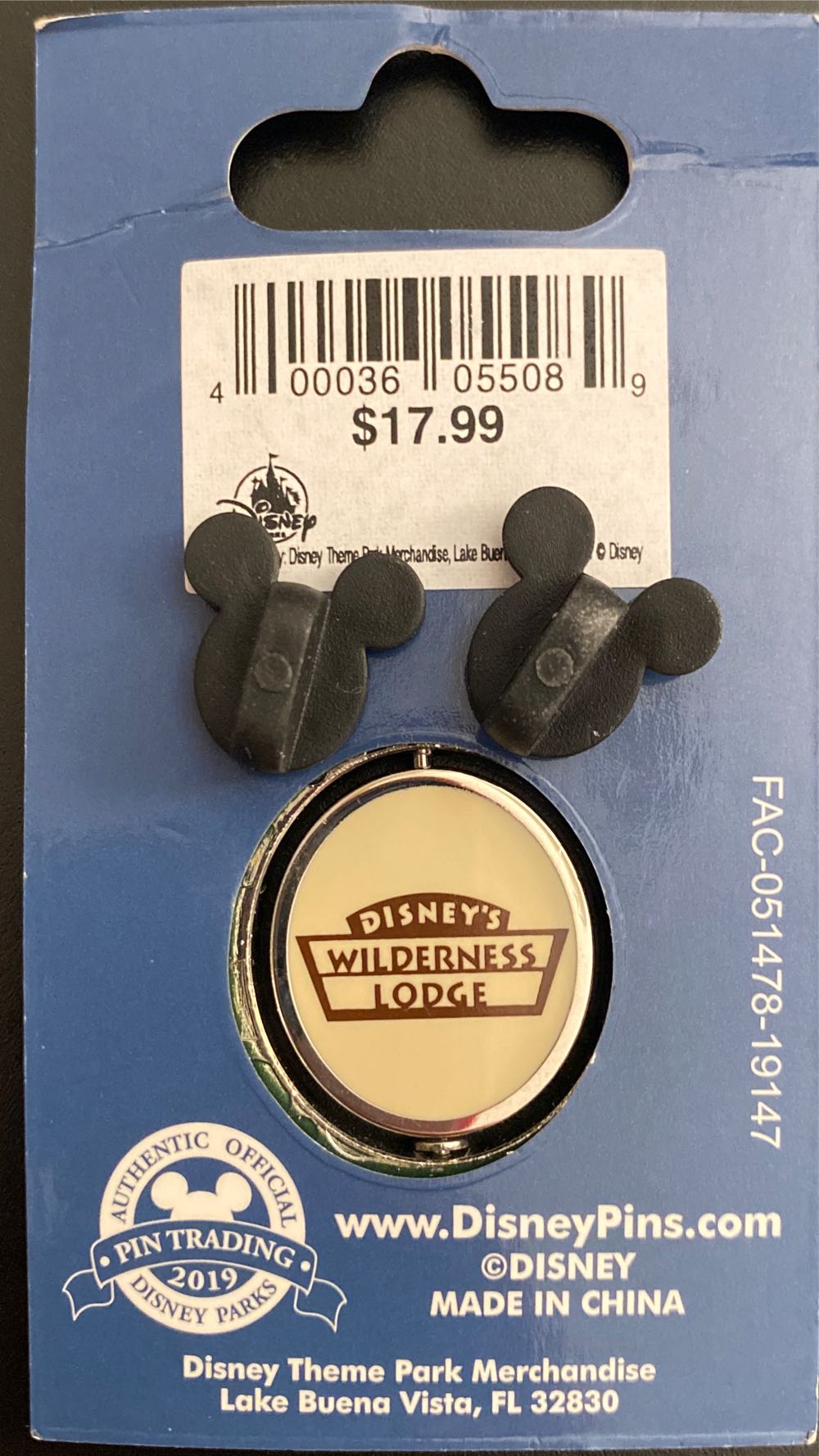 Resort Holiday Bell Collection Disney’s Wilderness Lodge 2019  pin collectible [Barcode 400036055089] - Main Image 2