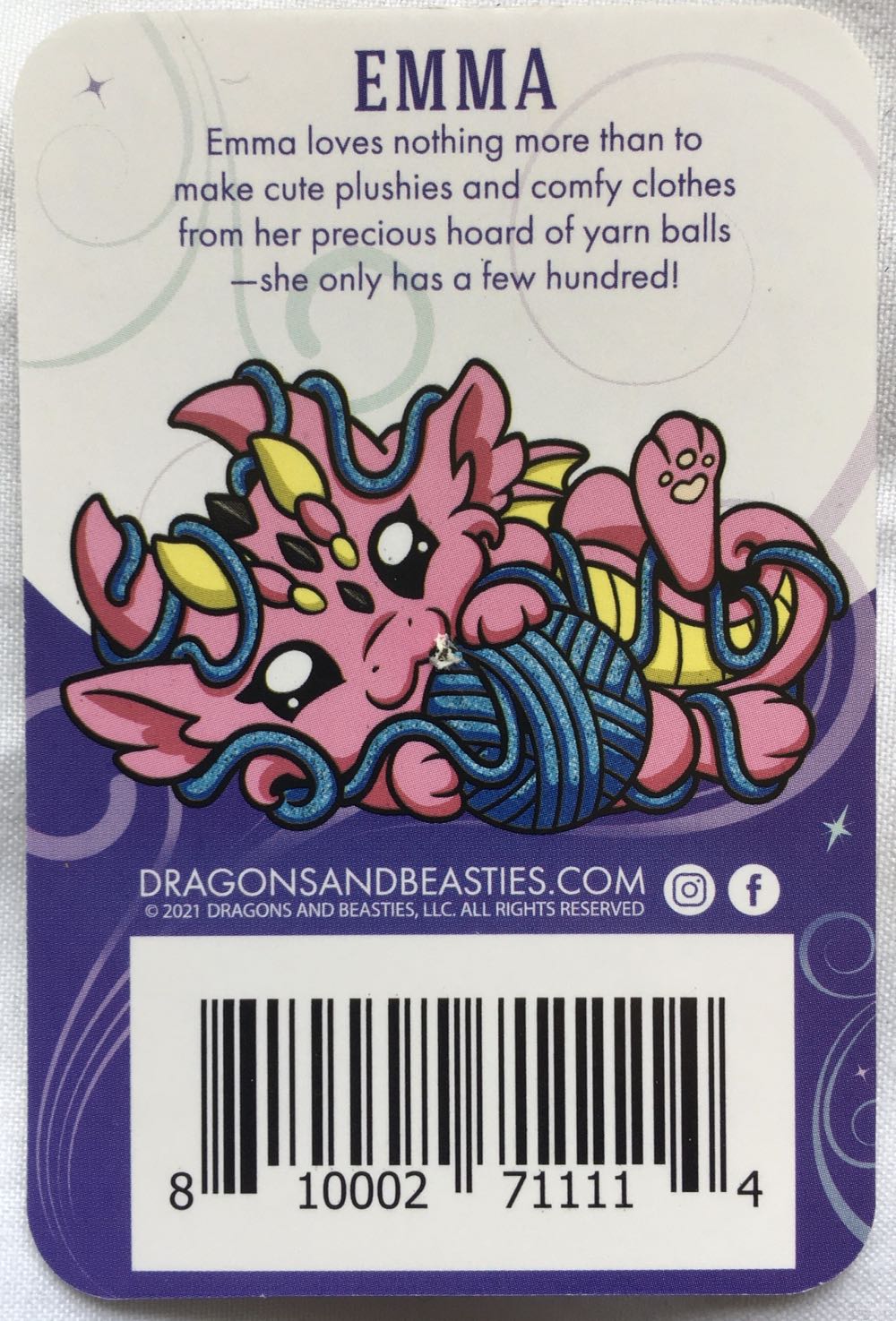 D&B Emma (Tangled) The Yarn Dragon - Enamel Pin pin collectible [Barcode 810002711114] - Main Image 2