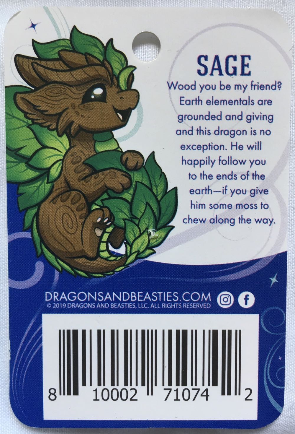 D&B Sage (Earth) Elemental Dragons - Enamel Pin pin collectible [Barcode 810002710742] - Main Image 2