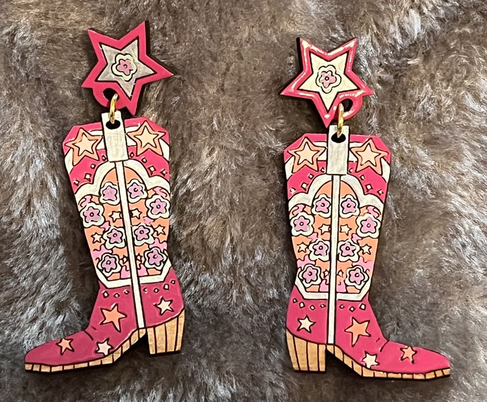 Rylee & Ink - Space Cowboy Boot Dangles - Earrings pin collectible - Main Image 4
