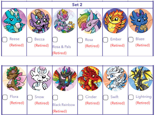 D&B Snow Gem Dragon Button Pin Set 2 - Button Pin pin collectible - Main Image 2