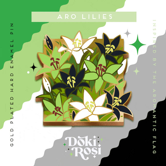 Aro Lilies Doki Rosi - Gold Plated Hard Enamel pin collectible - Main Image 3