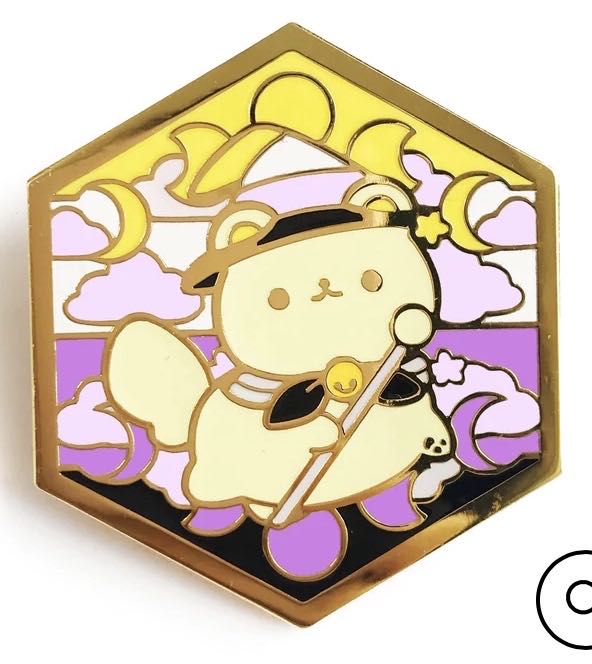 Neo Bear Paws Of Non Binary Pin Paws Of Pride - Gold Plated Hard Enamel pin collectible - Main Image 2