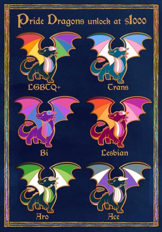 Ace Dragon Legendary Pride Pin Gay Breakfast - Gold Plated Hard Enamel pin collectible - Main Image 3