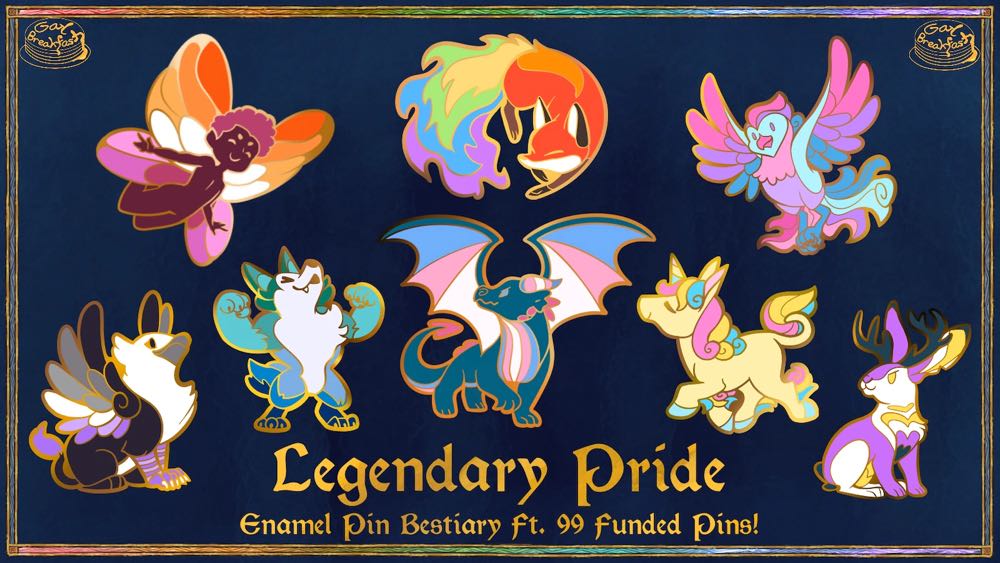 Ace Dragon Legendary Pride Pin Gay Breakfast - Gold Plated Hard Enamel pin collectible - Main Image 4