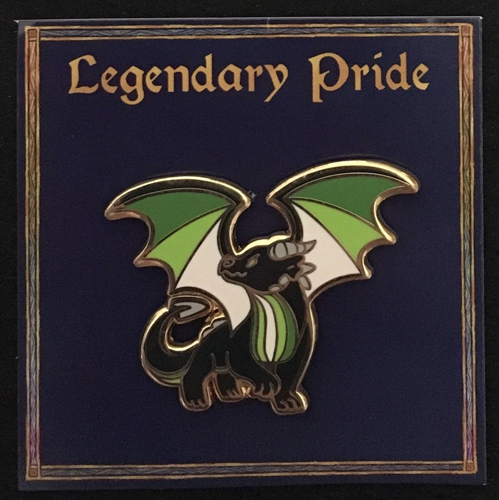 Aro Dragon Legendary Pride Pin Gay Breakfast - Gold Plated Hard Enamel pin collectible - Main Image 2