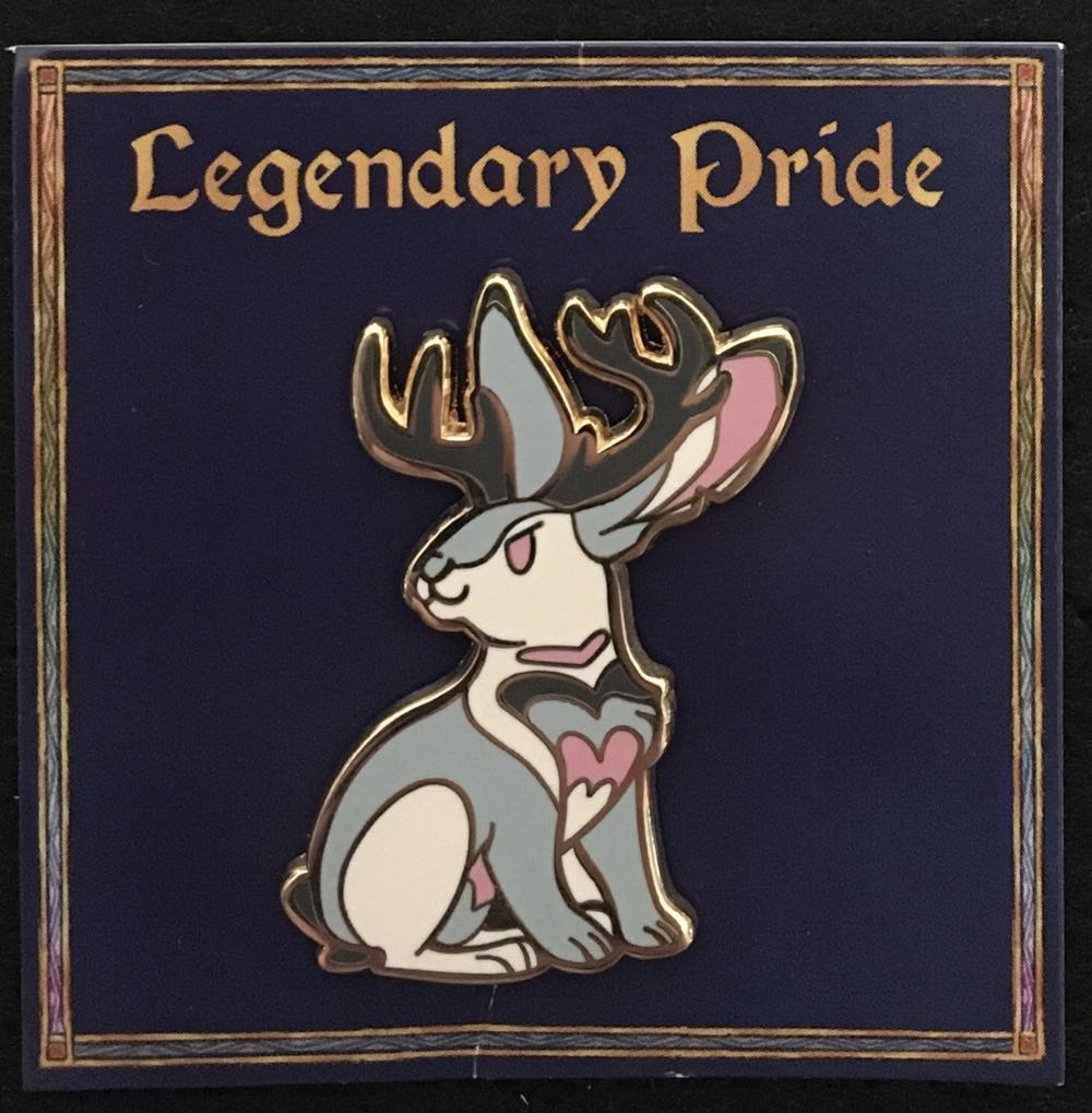 Demigirl Jackalope Legendary Pride Pin Gay Breakfast - Gold Plated Hard Enamel pin collectible - Main Image 2
