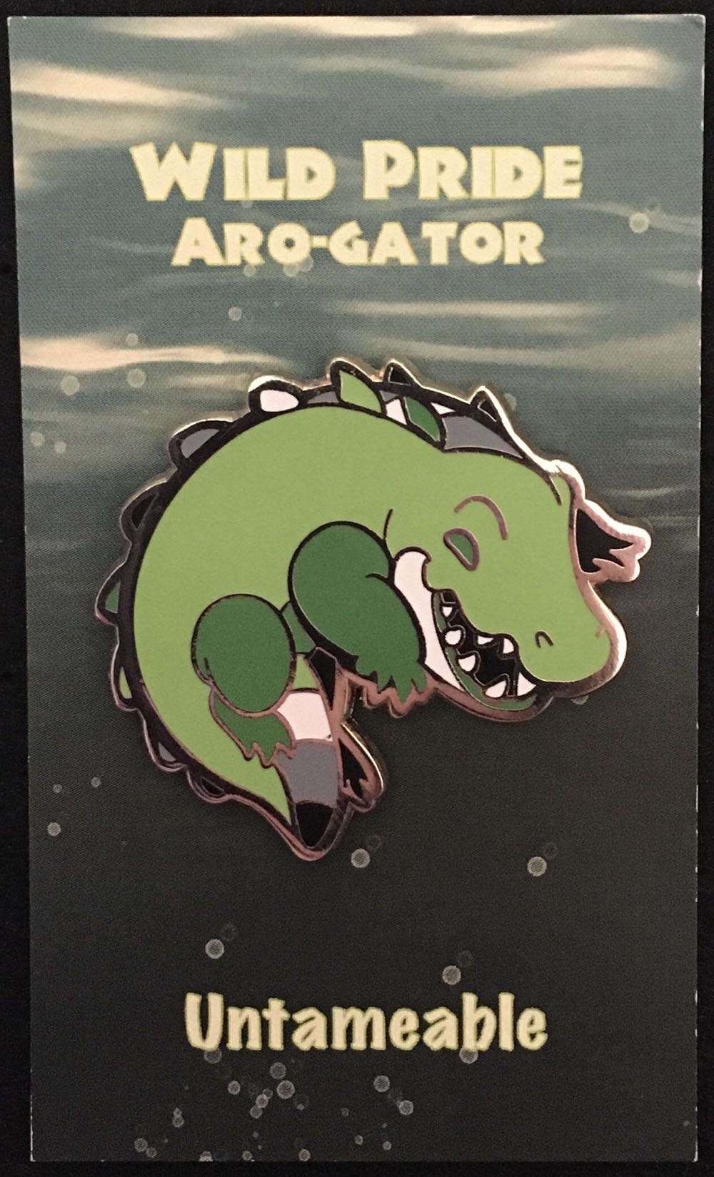 Aro-Gator Wild Pride Pin Gay Breakfast - Gold Plated Hard Enamel pin collectible - Main Image 2