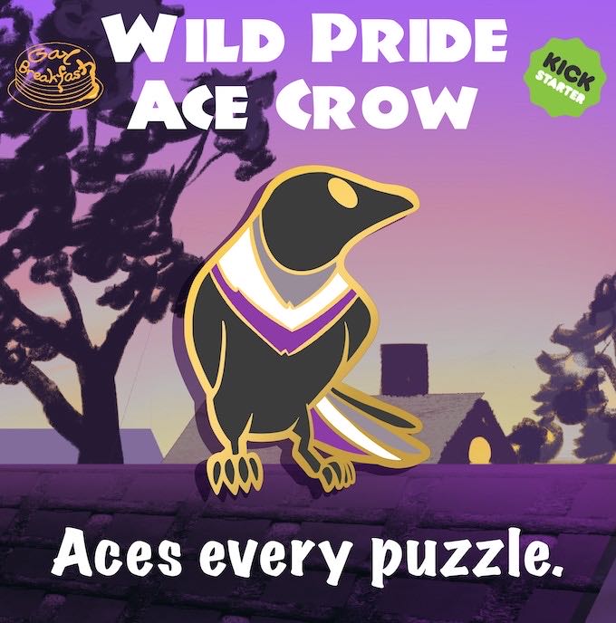 Ace Crow Wild Pride Pin Gay Breakfast - Gold Plated Hard Enamel pin collectible - Main Image 2