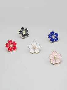 5pc Flower Design Brooch Shein - Enamel Pin pin collectible - Main Image 2