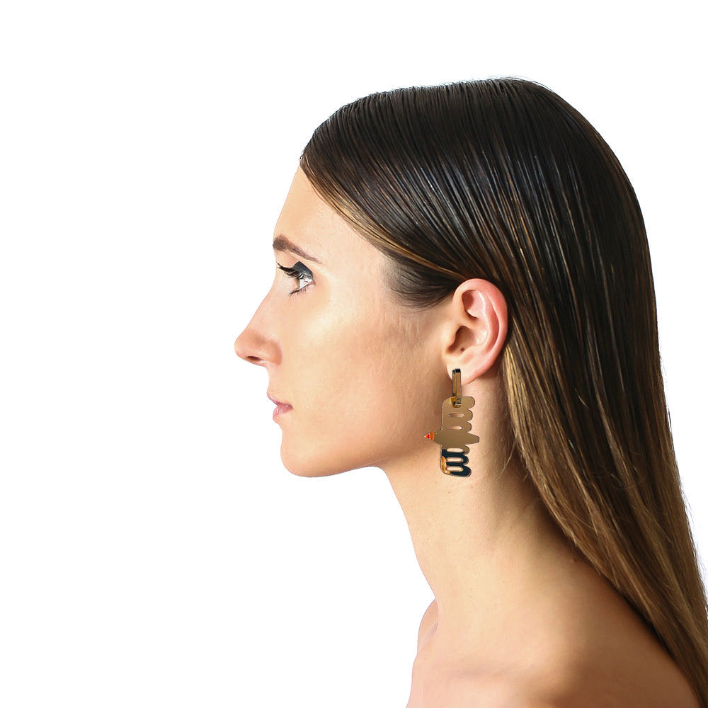 Concrete Jellyfish - Gliding (Gold Mirror) - Earrings pin collectible - Main Image 3