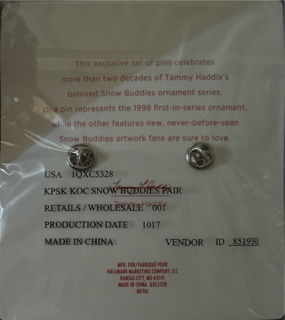 HKO 2018 Snow Buddies Pin Set  - Pair pin collectible - Main Image 2