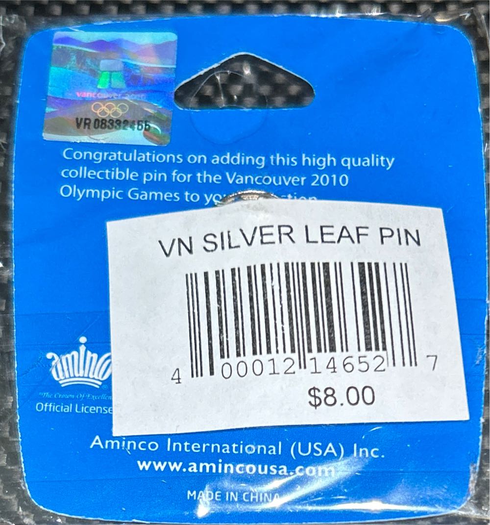 Olympics: 2010 Vancouver Silver Leaf - Lapel Pin pin collectible - Main Image 2