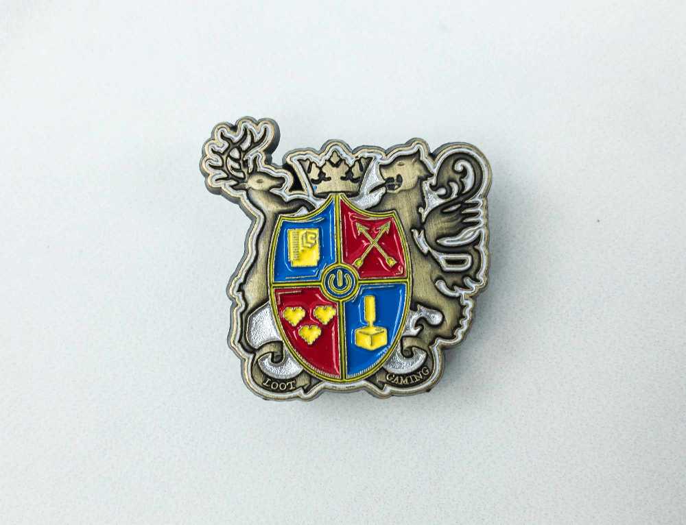 Medieval Shield Crest Coat of Arms Pin - Hard Enamel pin collectible - Main Image 2