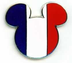 French Flag Mickey Silhouette Pin - Hard Enamel pin collectible [Barcode 2078010171070] - Main Image 2