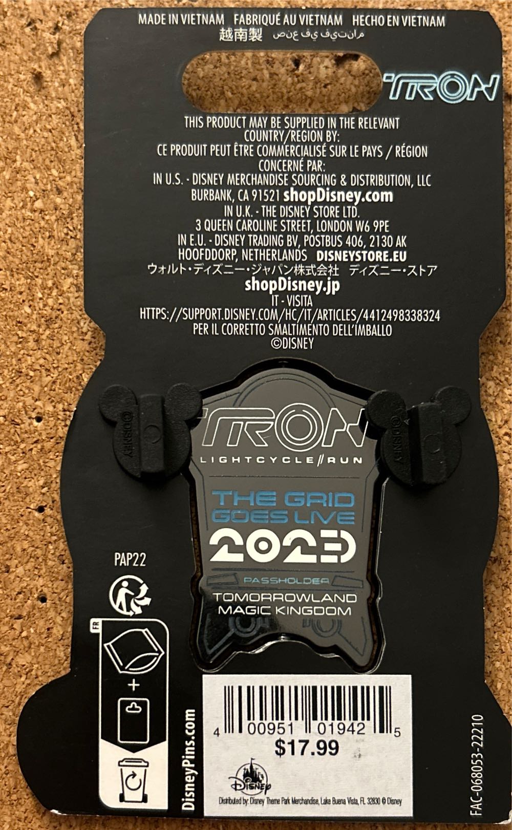 Tron Light cycle run Opening Day Annual Passholder - Disney Pins pin collectible [Barcode 400951019425] - Main Image 2