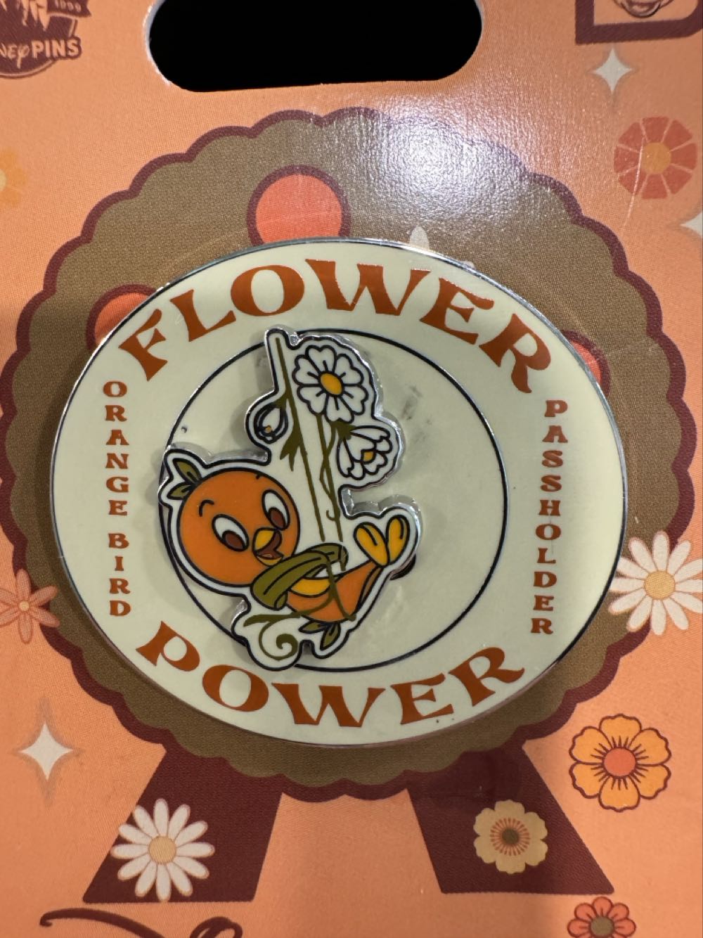 Orange Bird Flower Power Passholder - Passholder pin collectible [Barcode 400953769311] - Main Image 2