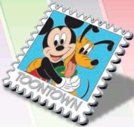 Mickey & Pluto Toontown Wish You Were Here Postcard Disney Parks One Family Le  pin collectible [Barcode 400954073554] - Main Image 2