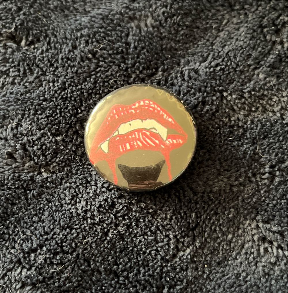Vampire Lips Button  pin collectible - Main Image 1