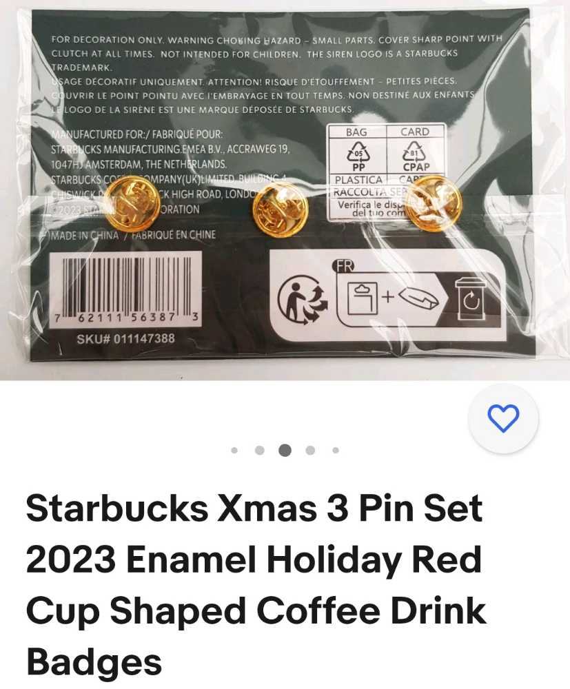 Starbucks Enamel  - Enamel Pin Set pin collectible - Main Image 2