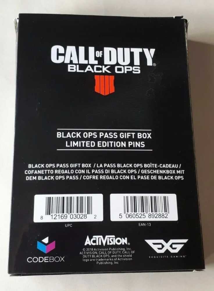 Call Of Duty Black Ops Pass Gift Box Limited Edition Badges 4 5 Set Gaming Boxed New  pin collectible [Barcode 812169030282] - Main Image 2