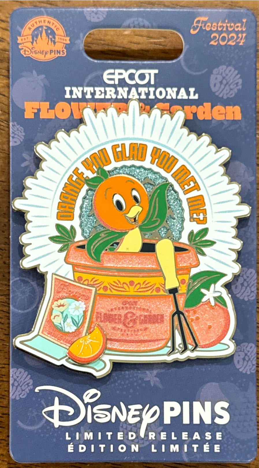 Epcot Flower & Garden Orange Bird Jumbo  pin collectible [Barcode 400969969019] - Main Image 2