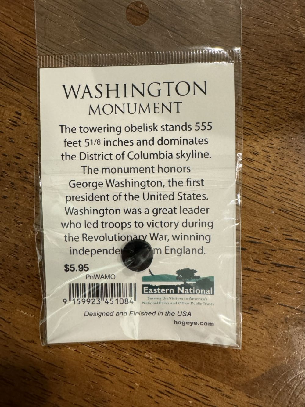 Washington Monument collectible, lapel, pen  pin collectible [Barcode 9159923451084] - Main Image 3