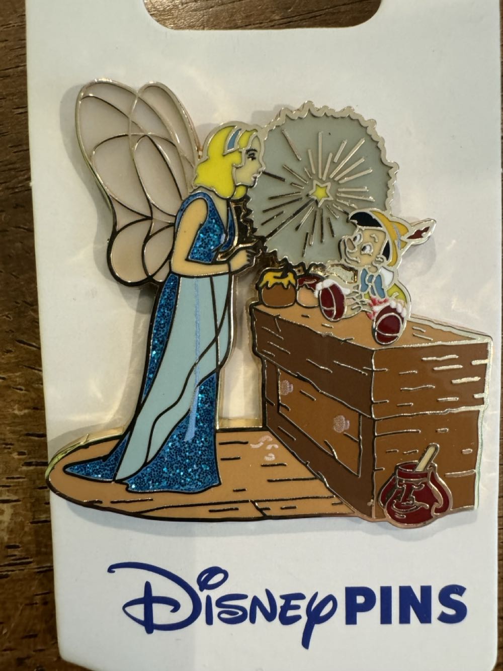 Pinocchio And The Blue Fairy Wish Upon A Star  pin collectible [Barcode 400951268649] - Main Image 2