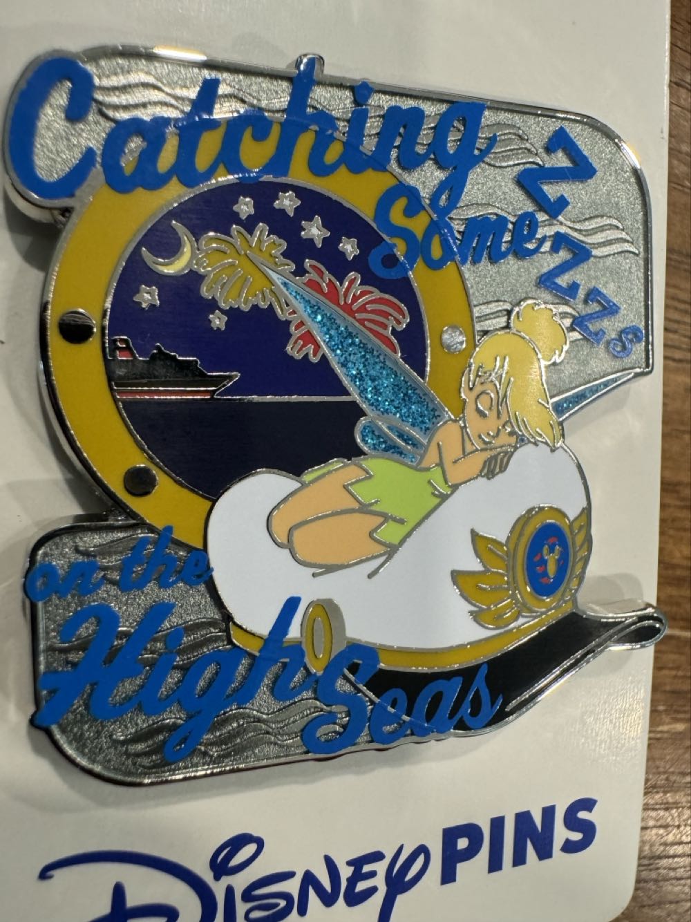 Disney Cruise Line DCL Tinker Bell Catching Some Zzz On The High Seas  pin collectible [Barcode 400008628853] - Main Image 2