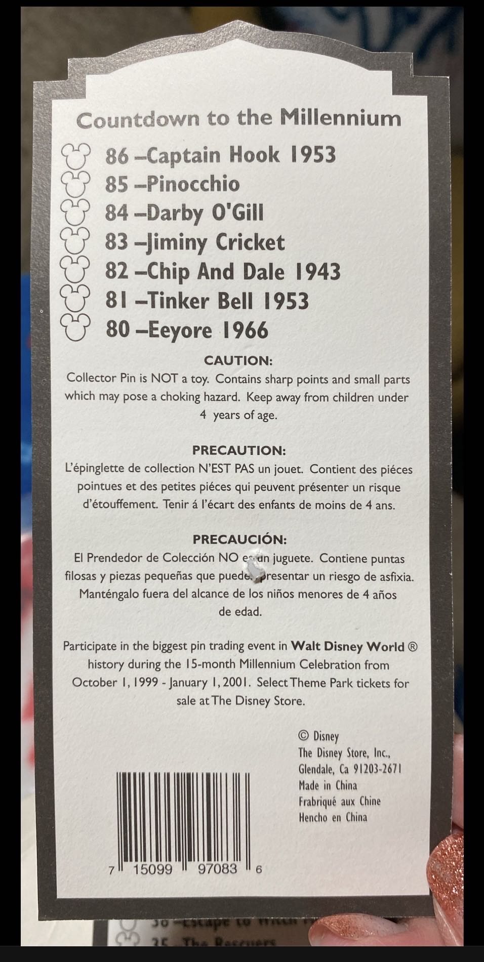 Disney Jiminy Cricket ”Give A Little Whistle” 1940 - Pin pin collectible - Main Image 3