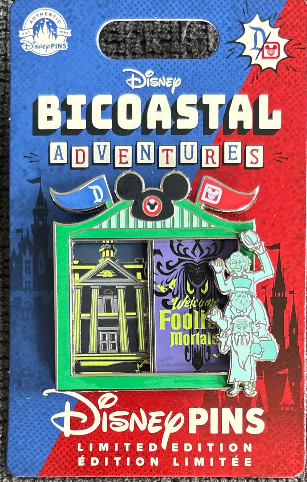 Ezra Phineas And Gus Haunted Mansion - Bicoastal Adventures - Limited Edition pin collectible [Barcode 400966371655] - Main Image 3