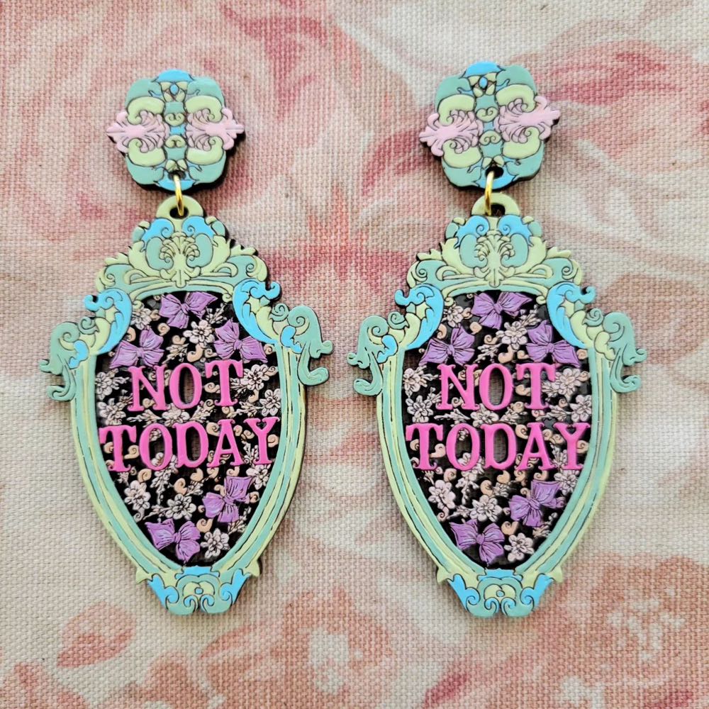 Rylee & Ink - Not Today Dangle Earrings - Earrings pin collectible - Main Image 2