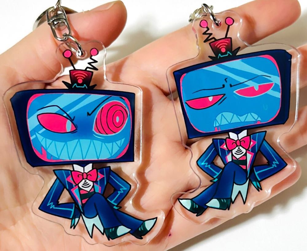 Vox the TV Demon - Hazbin Hotel Keychain - Acrylic Charm pin collectible - Main Image 3