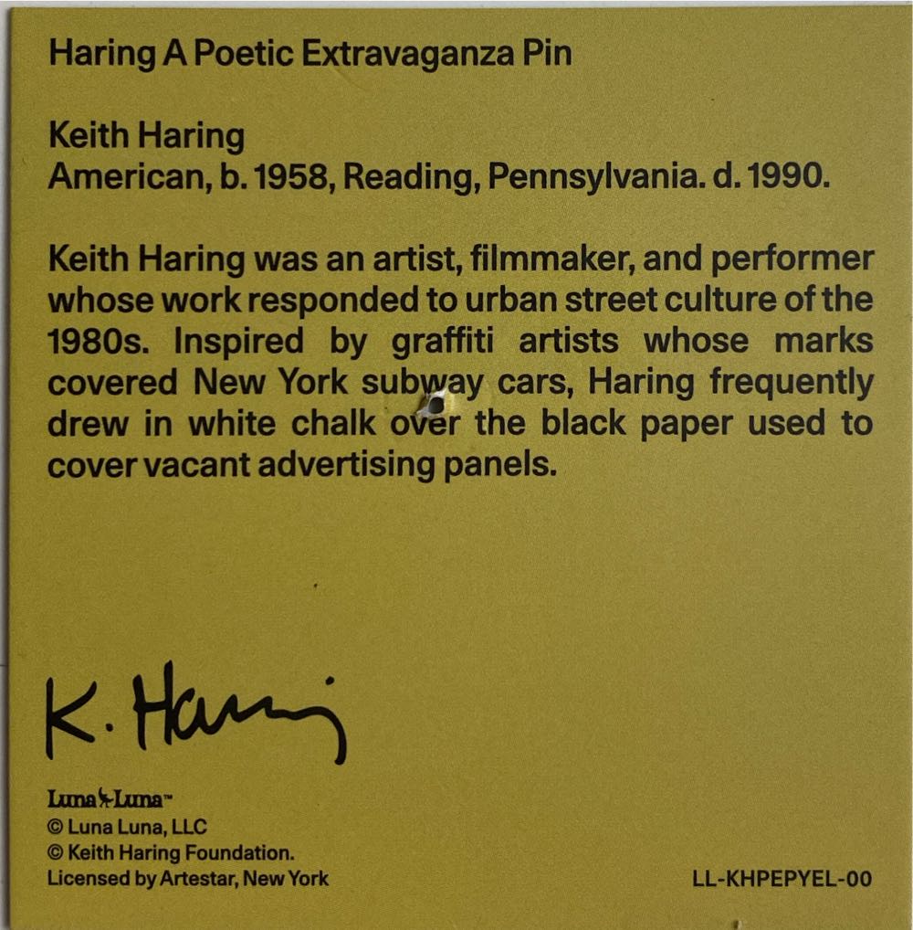 Luna Luna Keith Haring Yellow Black - Pin pin collectible - Main Image 2