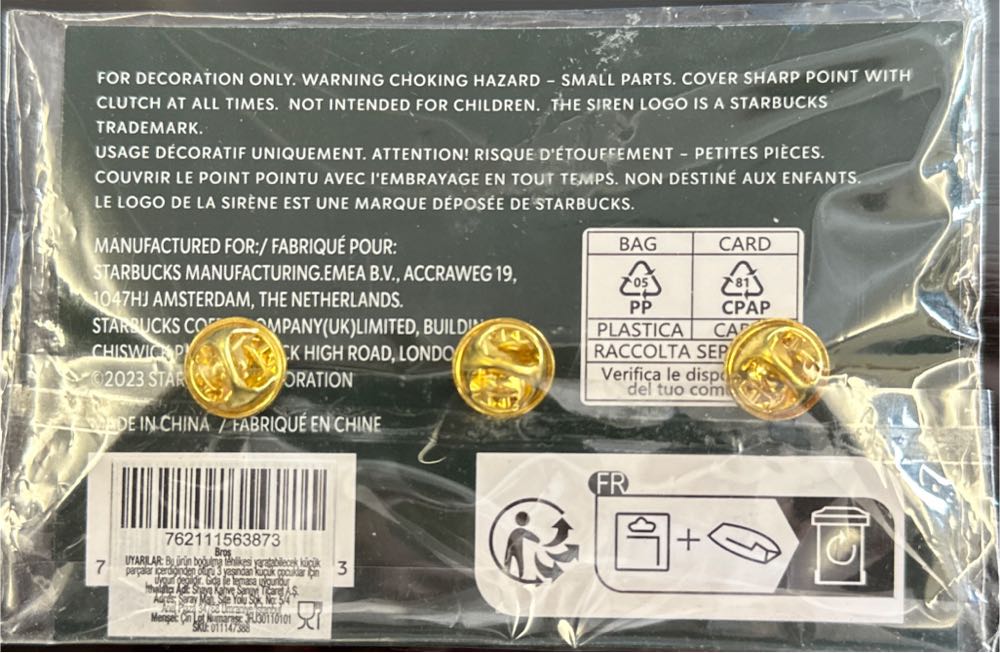 Starbucks Enamel Pin Set - Clutch pin collectible - Main Image 2