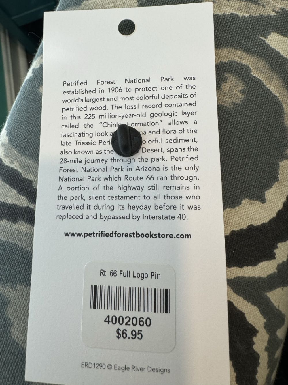 Petrified forest national Park, Route 66 car  pin collectible - Main Image 3