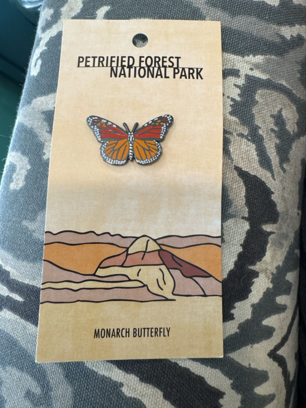 Petrified forest national Park, monarch butterfly  pin collectible - Main Image 2