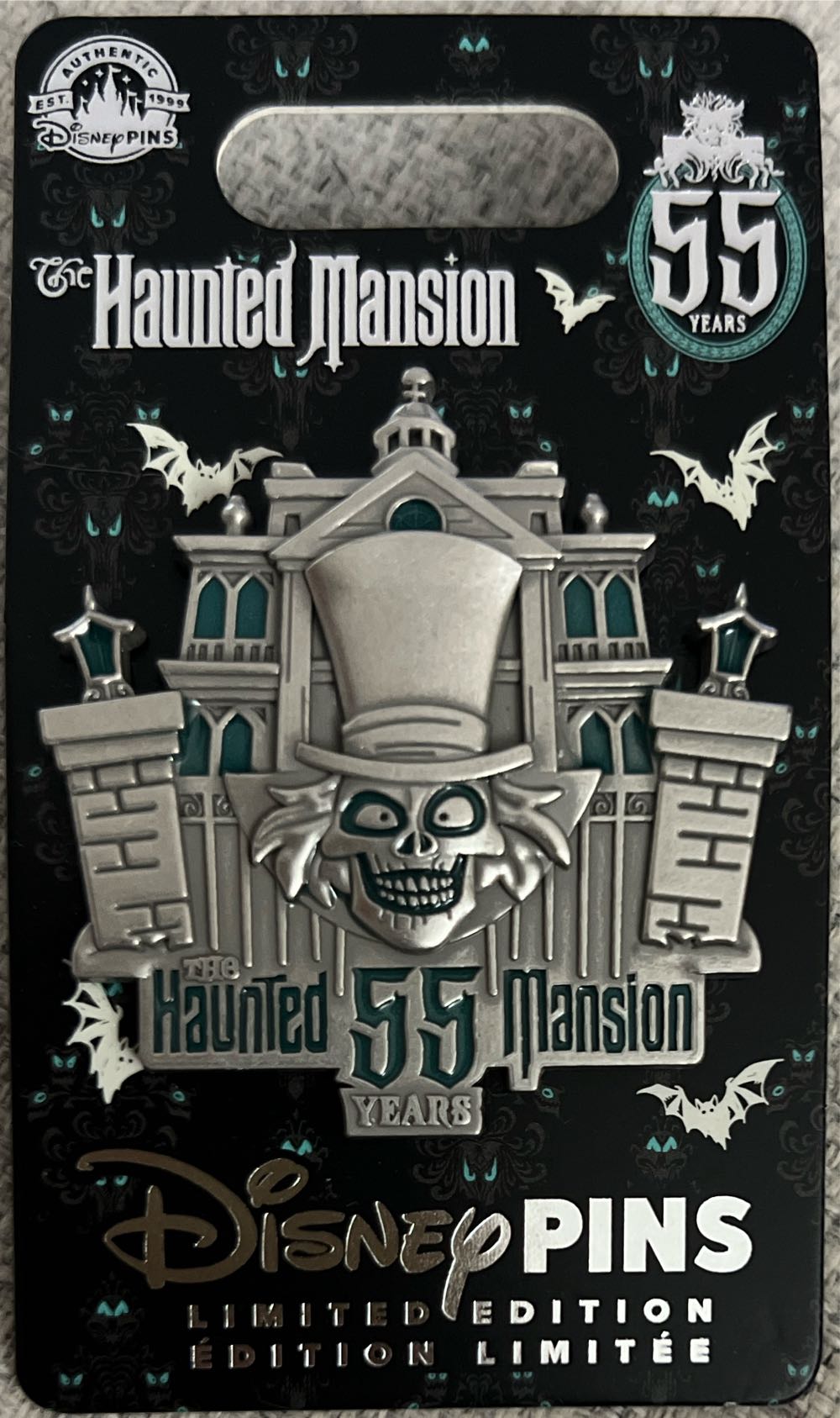 Haunted Mansion, Hatbox Ghost, 55 Years  pin collectible [Barcode 400977621244] - Main Image 2