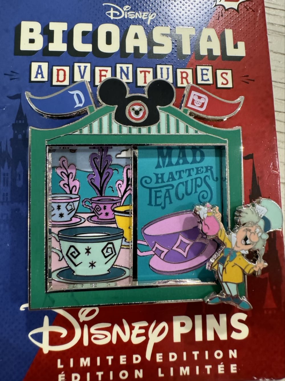Mad Hatter, Bicoastal Adventure Tea Cups - Disney Bicoastal Adventure pin collectible [Barcode 400976718549] - Main Image 3