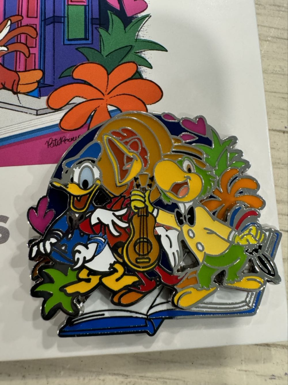 Disney Three Caballeros Pin Concept Art Card Donald Jose Panchito Pati Pereira  pin collectible [Barcode 400976718488] - Main Image 3