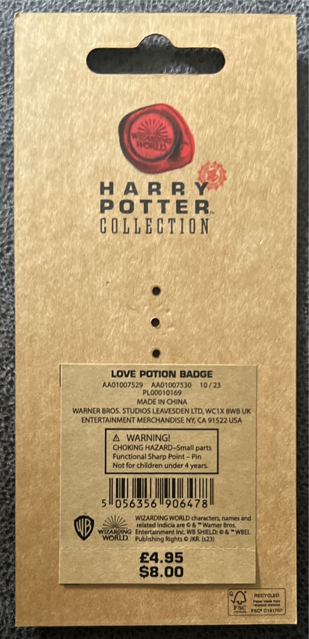 Love Potion Badge  pin collectible [Barcode 5056356906478] - Main Image 2