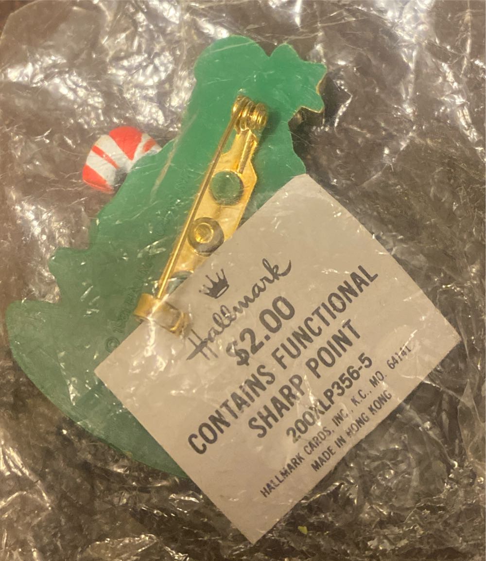 1981 Hallmark Christmas Tree With Candy Cane - Collectible Lapel Pin pin collectible - Main Image 2