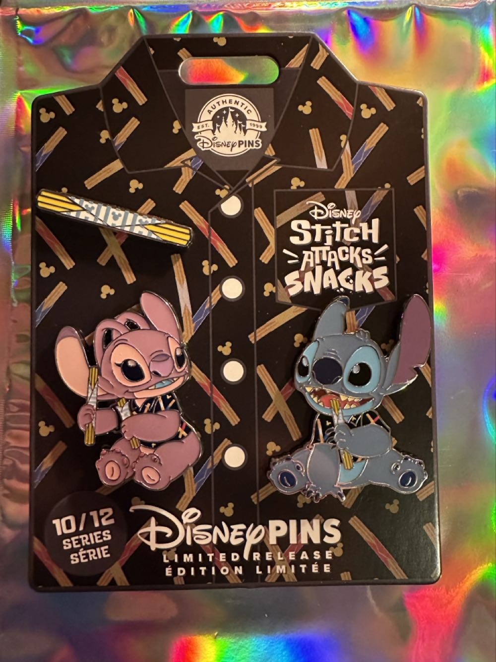 Stitch Attacks Snacks Churro Set Set Limited Release Churro  pin collectible [Barcode 438018040112] - Main Image 2
