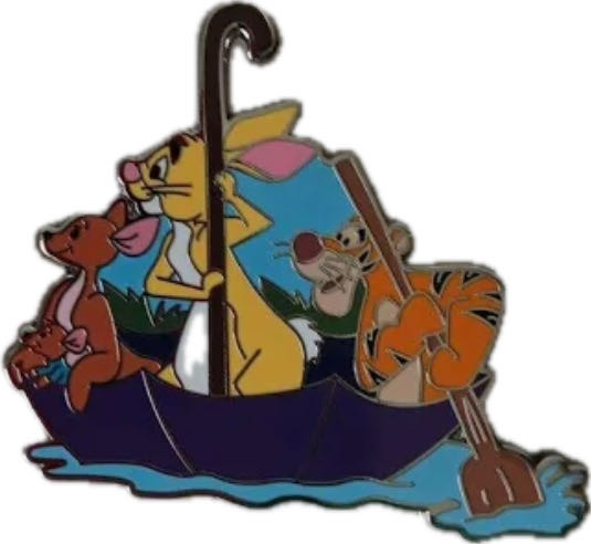 Winnie The Pooh Christopher Robin Tigger Rabbit Kanga Roo Umbrella  pin collectible - Main Image 2