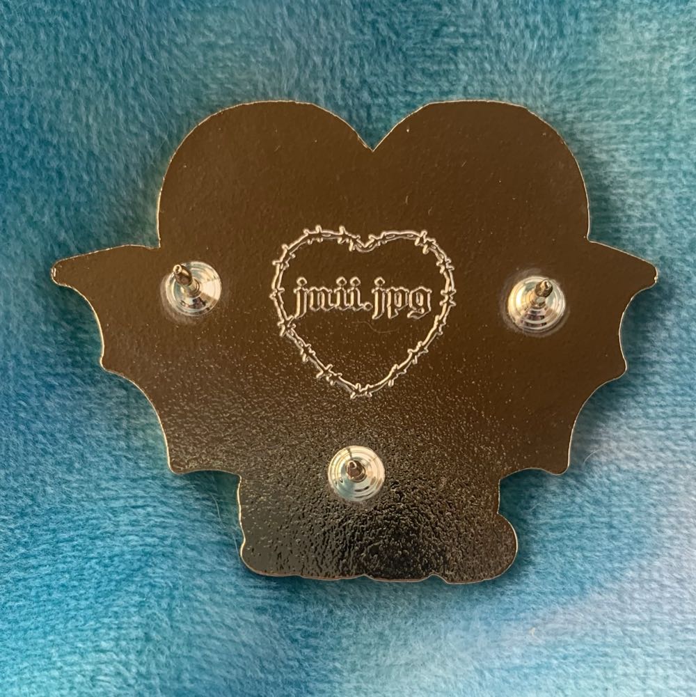 Strange Sweeties: Bat Cat (Grey) - Hard Enamel, Screenprint, Gold Plating pin collectible - Main Image 2