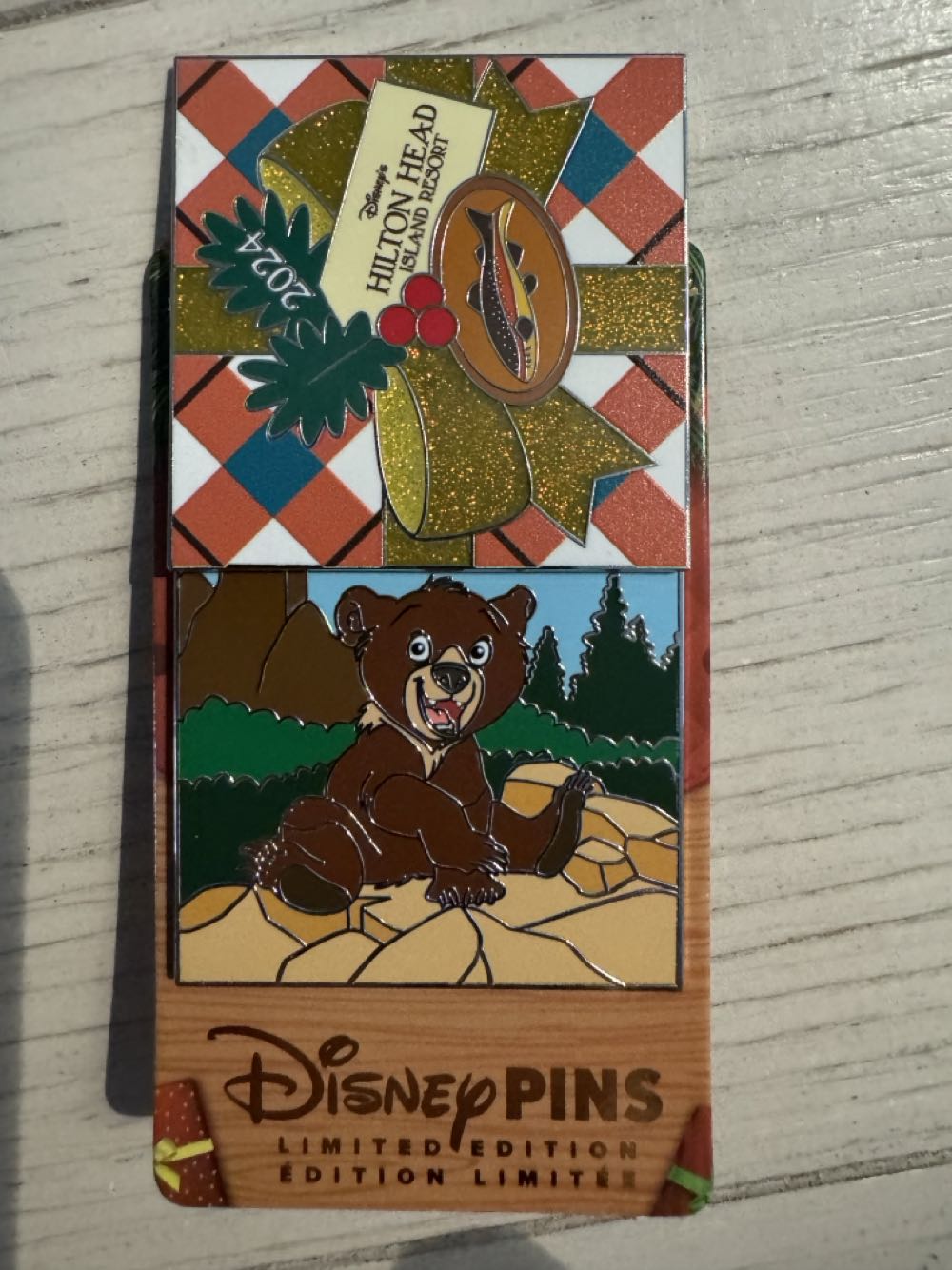 Christmas 2024 Hilton Head Resort, Christmas Present, Brother Bear - Hotel pin collectible [Barcode 400983670625] - Main Image 2