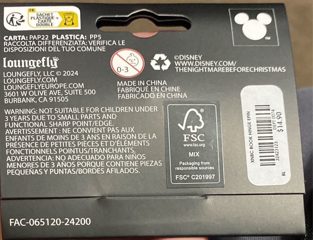 Loungefly Disney The Nightmare Before Christmas Jack & Sally Hinged Enamel Pin  pin collectible - Main Image 3