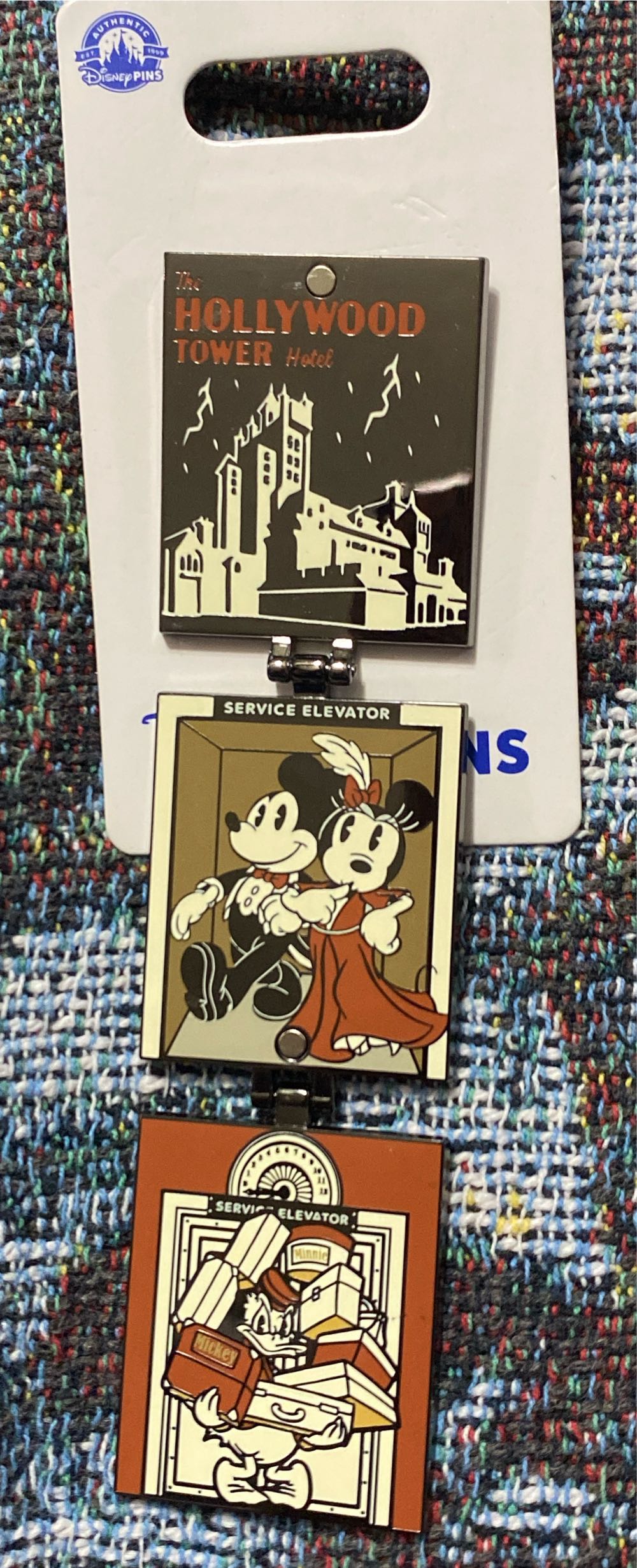 Disney Pin 165708 Mickey Minnie Donald Hollywood Tower Hotel Service Elevator  pin collectible [Barcode 400977621022] - Main Image 2