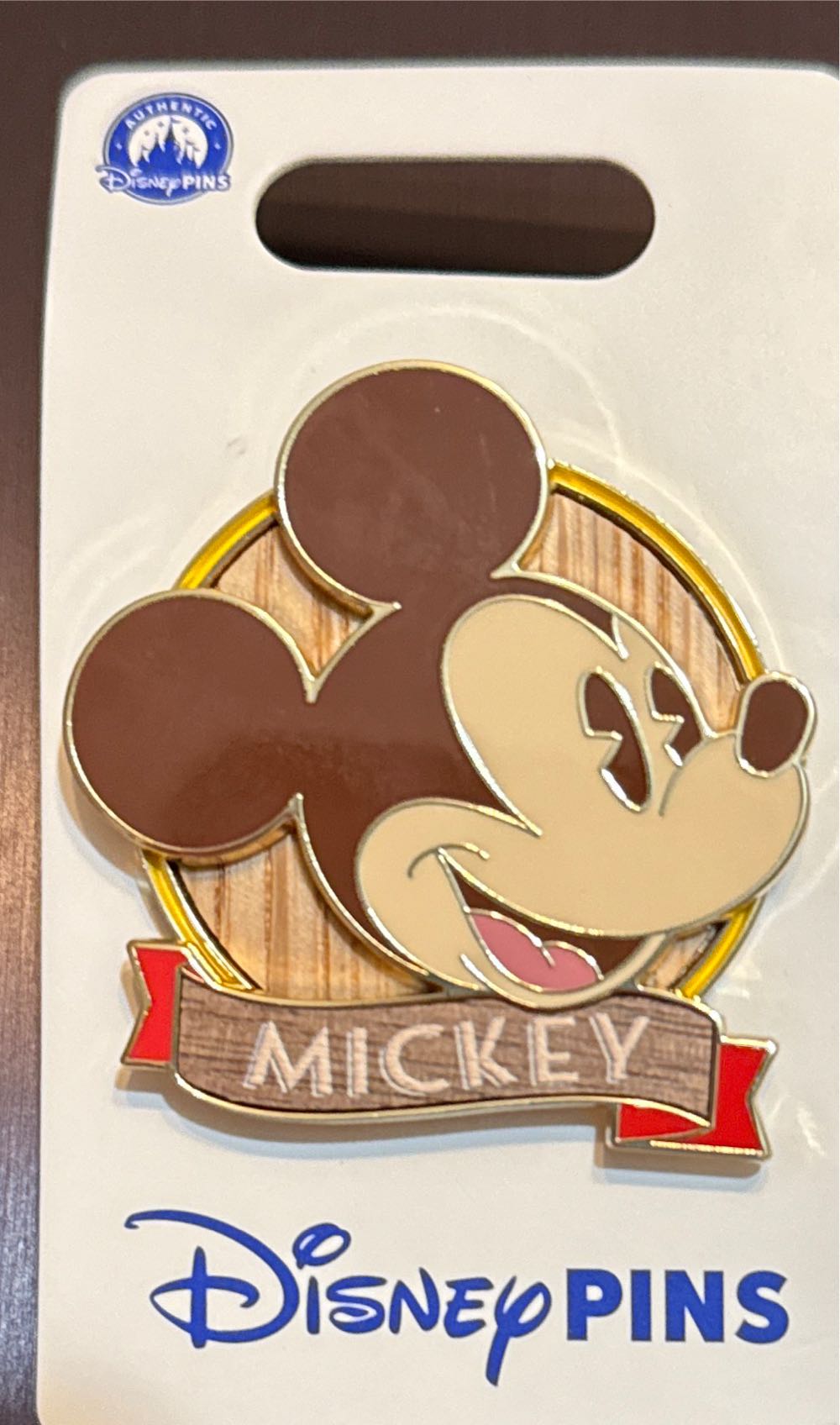 Mickey Mouse Wood Inlay  pin collectible [Barcode 438033641288] - Main Image 2